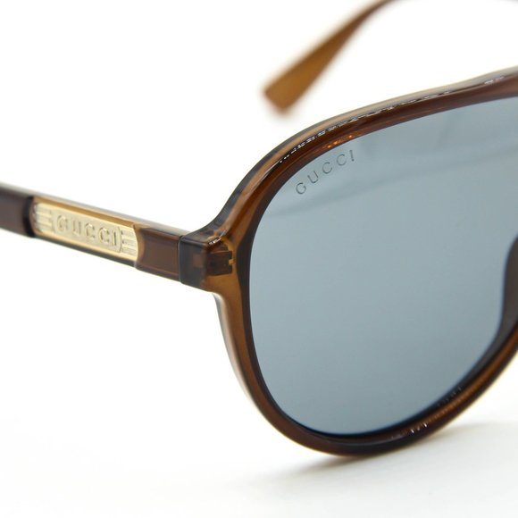 NEW GUCCI GG0935S 007 BROWN BLUE PILOT AUTHENTIC MEN SUNGLASSES 60-12-145 - Picture 4 of 11